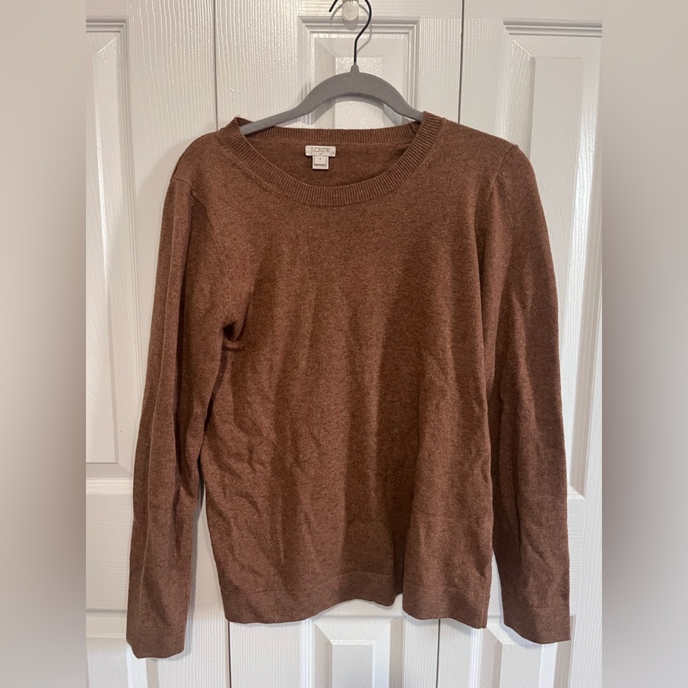 J.Crew Wool Blend Sweater Brown Crewneck Size Small